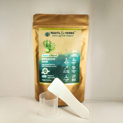 Neem & Fennel Instant Hair Removal Depilatory Powder With Spatula & Measuring Cup
