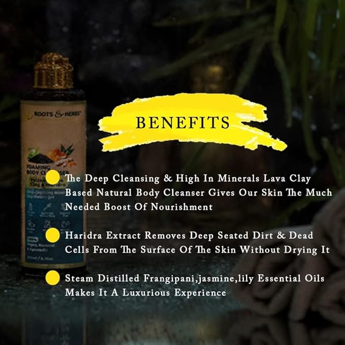 Volcanic lava clay  body deep cleansing mineral shower gel