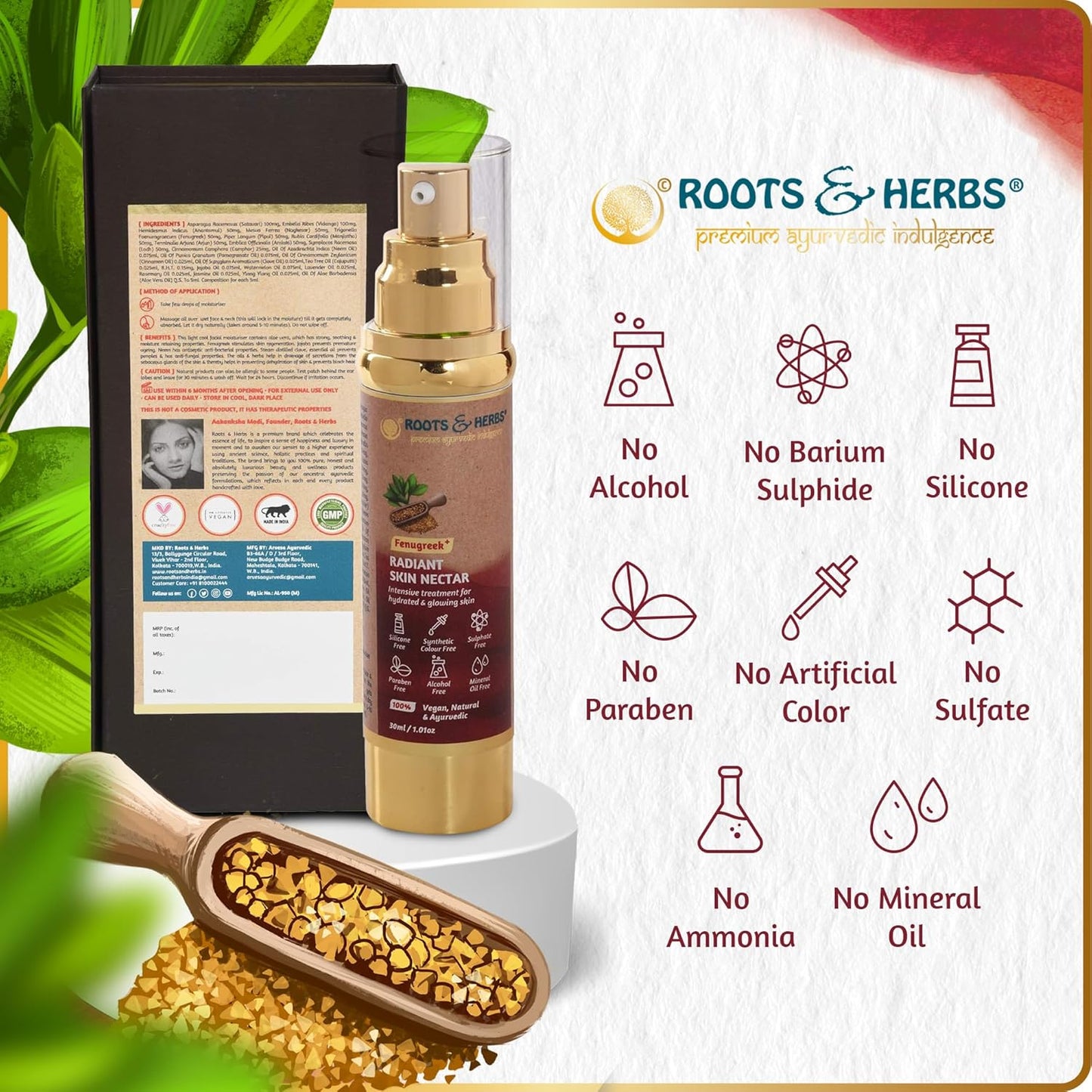 Fenugreek Radiant Skin Nectar Intensive Treatment for Hydrated & Glowing Skin (oily -combination Skin)