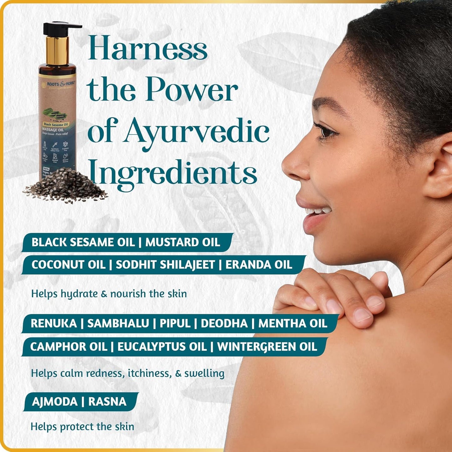 Black Sesame Oil Deep Tissue, pain Relief Massage Oil