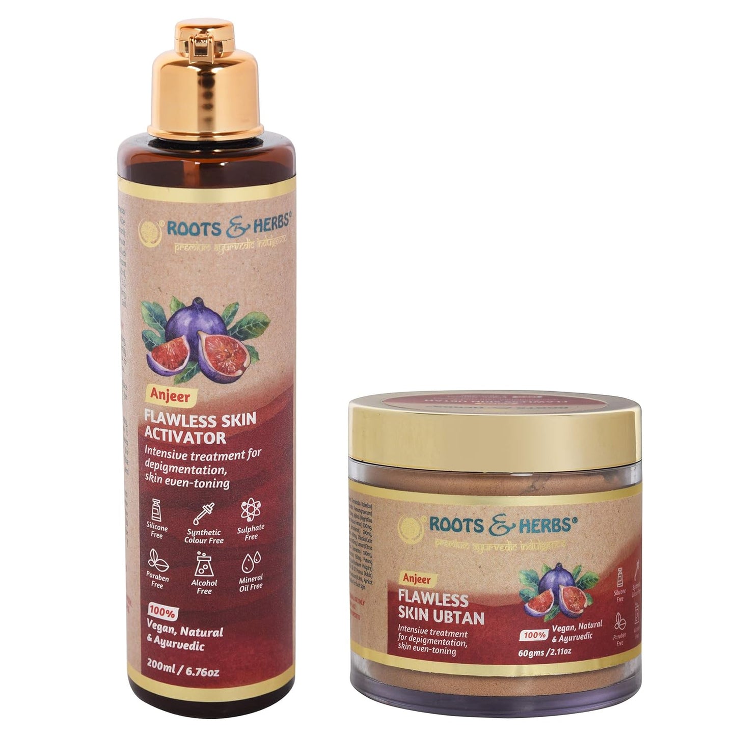 Anjeer Flawless Skin Kit for Depigmentation (ubtan & Activator Bundle) (normal-dry Skin)