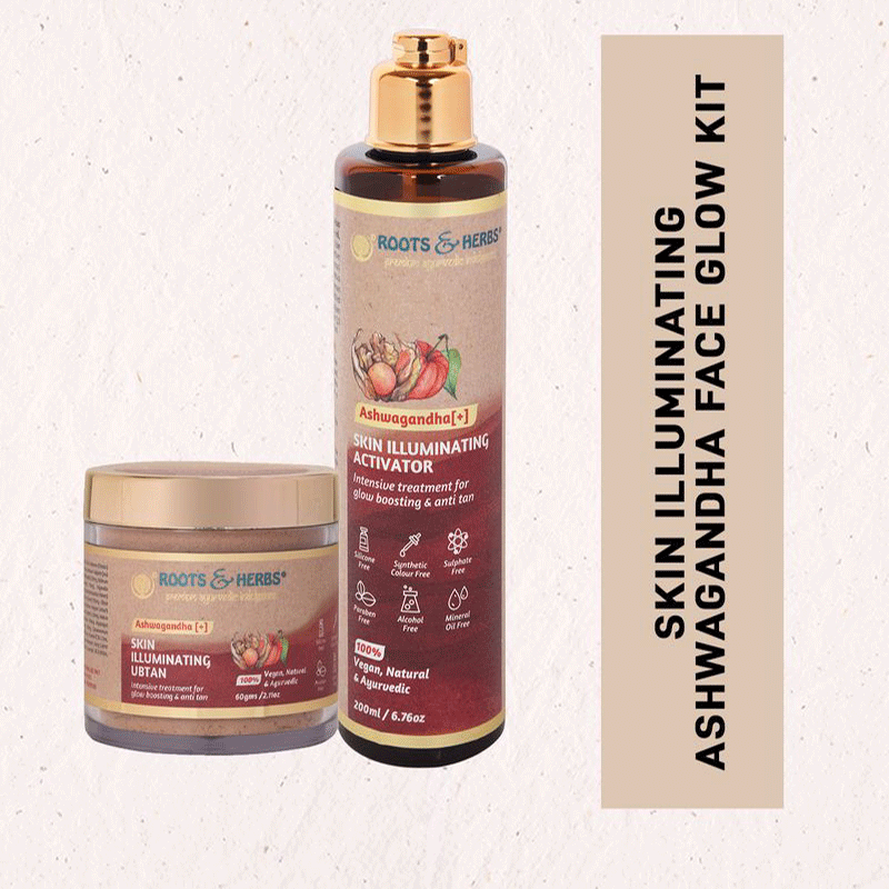 Ashwagandha Skin Illuminating kit for Glowing skin (ubtan & Activator Bundle) (normal-dry Skin)
