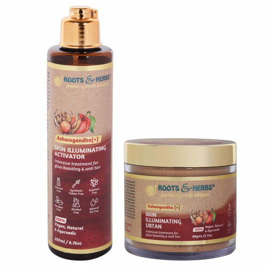 Ashwagandha Skin Illuminating kit for Glowing skin (ubtan & Activator Bundle) (normal-dry Skin)