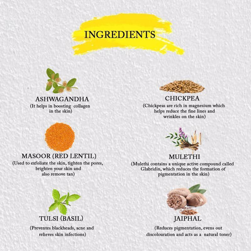 Ashwagandha Skin Illuminating Ubtan Intensive Treatment for Glow Boosting & Anti Tan (normal-dry Skin)