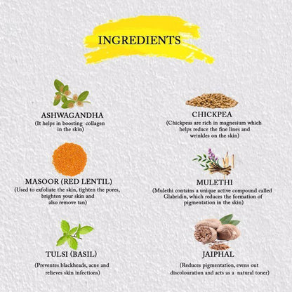 Ashwagandha Skin Illuminating Ubtan Intensive Treatment for Glow Boosting & Anti Tan (normal-dry Skin)