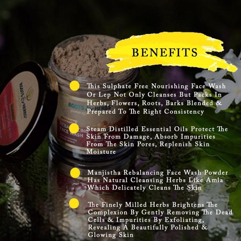 Manjistha  Face Wash Lep Mild Foaming Powder Facial Cleanser (oily -combination Skin)