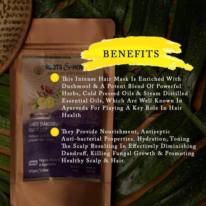 Dushmool Anti Dandruff Hair Lep 100% Natural & Effective Powder Hair Mask (for All Hair & Scalp Type )