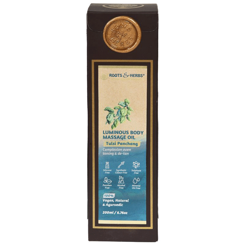 Tulsi Panchang Luminous Body Massage Oil  Even Toning & De-tan (all Skin Types)