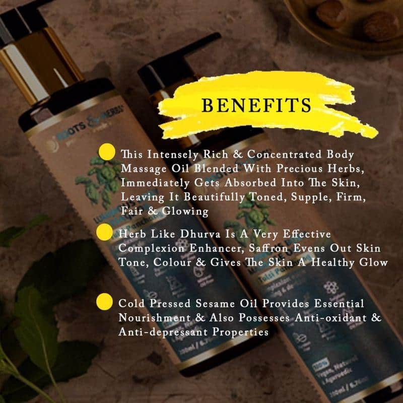 Tulsi Panchang Luminous Body Massage Oil  Even Toning & De-tan (all Skin Types)