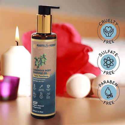 Tulsi Panchang Luminous Body Massage Oil  Even Toning & De-tan (all Skin Types)