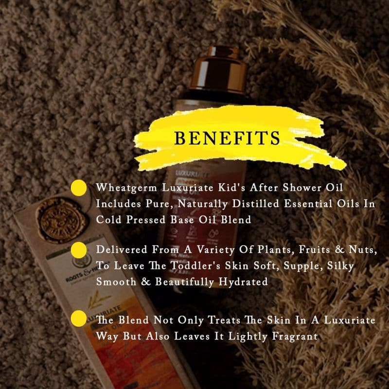 Luxuriate Wheatgerm Kids After Shower Oil With Skin Loving & Nourishing Oils (all Skin Types)