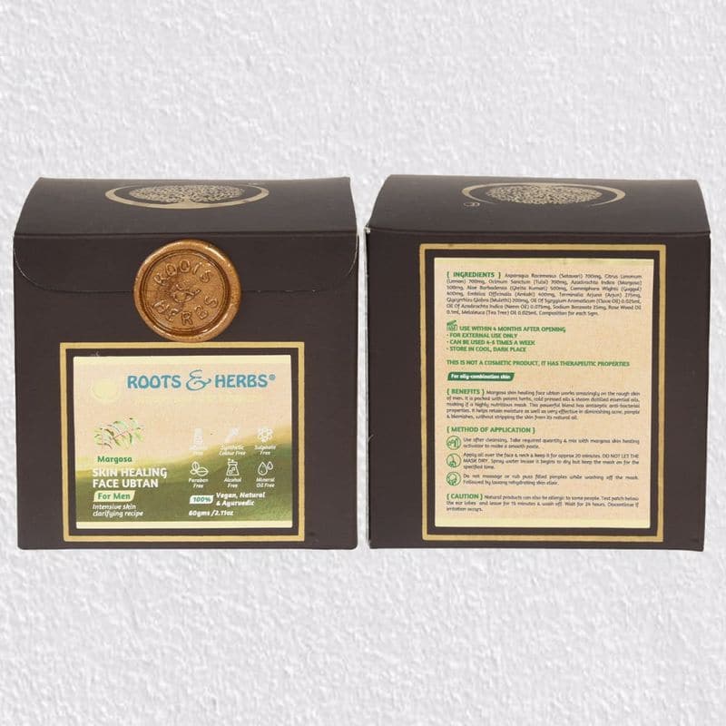 Margosa Skin Healing Face Ubtan Intensive Skin Clarifying Recipe (for Men) (oily -combination Skin)