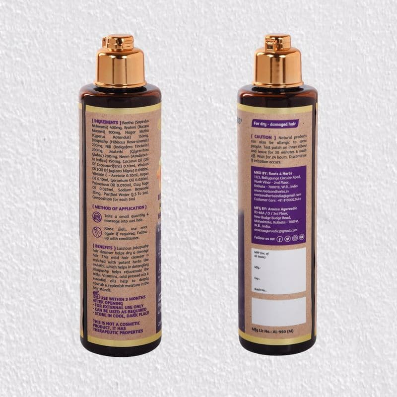 Luscious Jabapushp Hair Cleanser shampoo Naturally  (for Dry-damaged Hair)