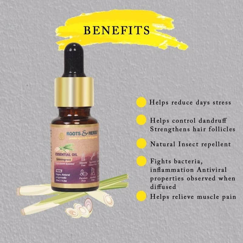 Lemongrass Essential Oil Pure Steam Distilled