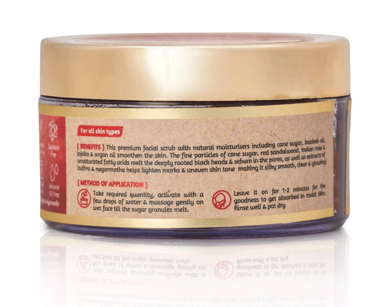 Indian Rose & Red Sandalwood Sugar Face Scrub  (all Skin Types)
