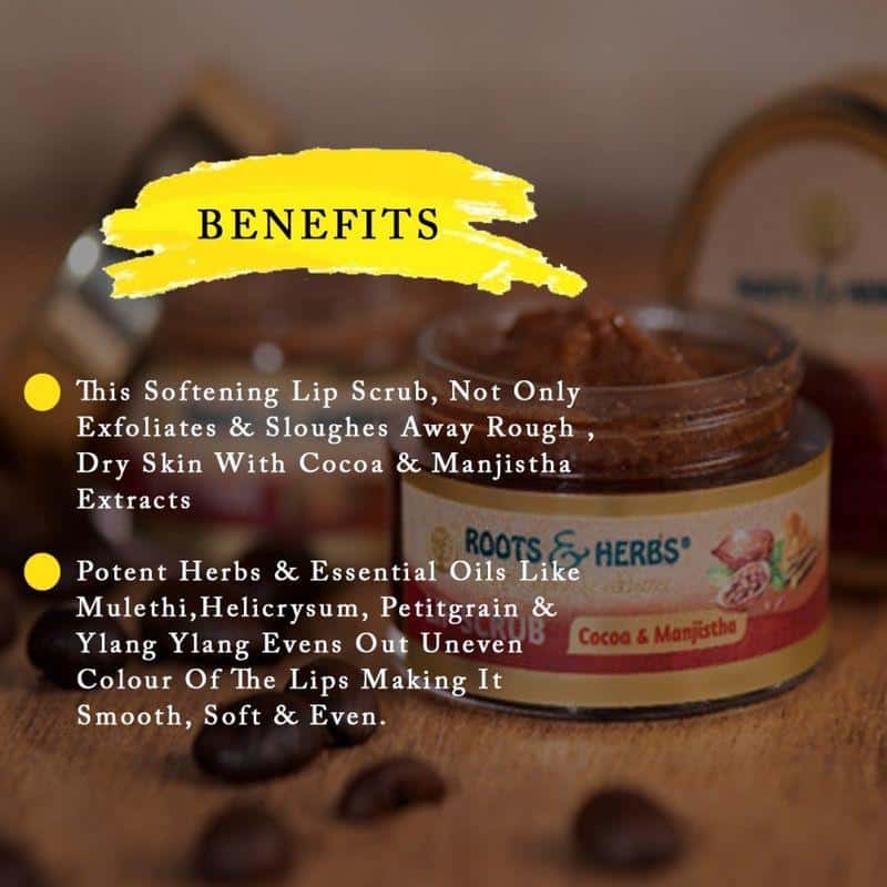 Cocoa & Manjistha Sugar Lip Scrub Intensly Softening Lip Polish (all Skin Types)