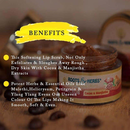 Cocoa & Manjistha Sugar Lip Scrub Intensly Softening Lip Polish (all Skin Types)