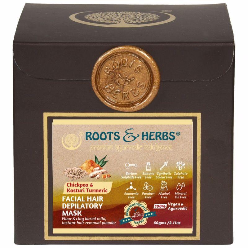 Chickpea & Kasturi Turmeric Facial Hair Depilatory Instant & Painless Facial Hair Removal Clay Powder (all Skin Types)