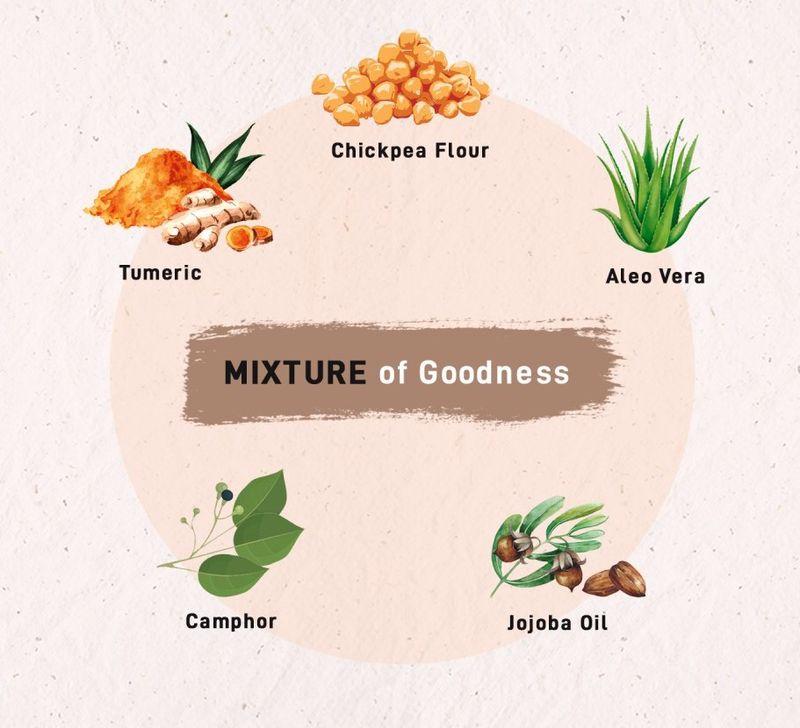 Chickpea & Kasturi Turmeric Facial Hair Depilatory Instant & Painless Facial Hair Removal Clay Powder (all Skin Types)