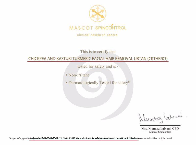 Chickpea & Kasturi Turmeric Facial Hair Depilatory Instant & Painless Facial Hair Removal Clay Powder (all Skin Types)