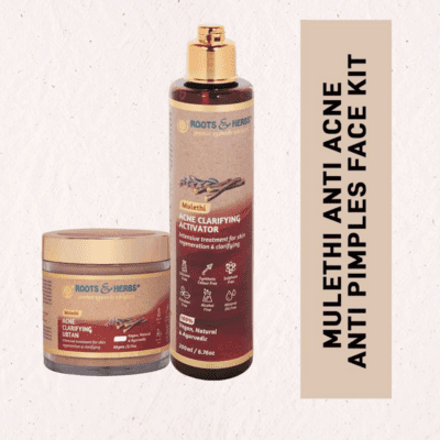 Mulethi Acne Clarifying Kit Intensive Treatment for Skin Regeneration & Clarifying (ubtan & Activator Bundle) (oily -combination Skin)